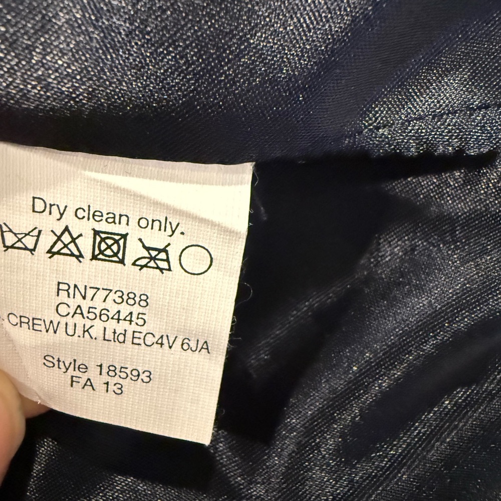 J. Crew Navy Stadium Cloth Cocoon Coat Italian Wool Nello Gori Size 00 - Picture 9 of 9